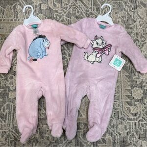 Disney Pink and Light Pink Kids One Piece Footies